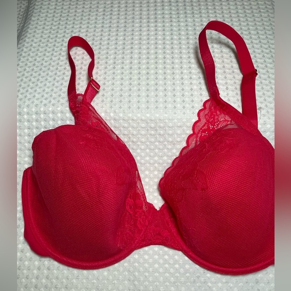 Natori Avail Full Figure 741258 Convertible Contour Underwire Bra 32H Lace Red - Picture 5 of 9